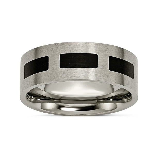 Bridal Titanium Black Rubber Flat 8mm Brushed Band Bridal Titanium Black Rubber Flat 8mm Brushed Band